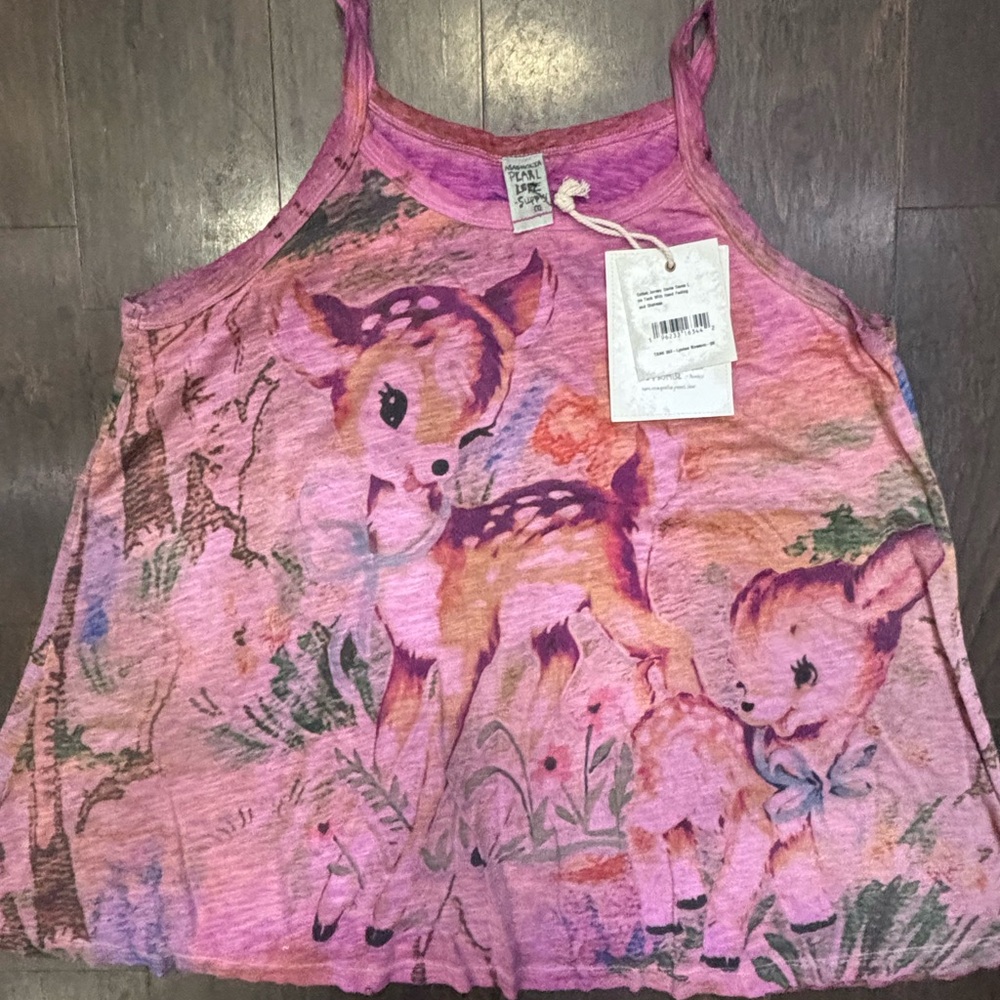 Magnolia Pearl Pink Tank Top with Deer Print Gently worn excellent condition